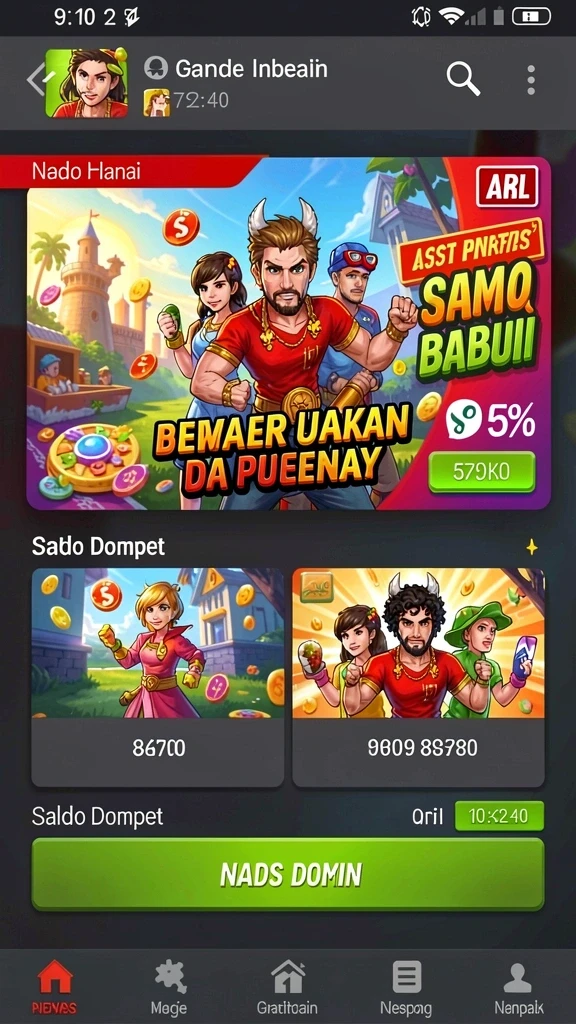 monte77 - Tampilan antarmuka yang ramah pengguna.